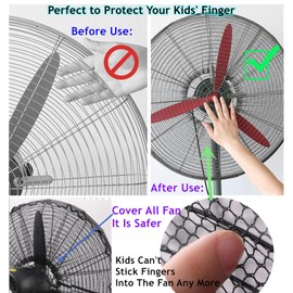 2 PACK Fan Cover for 30 Inch Industrial Pedestal Fan,Fan Dust Cover for Kids Children Finger Protection,Fan Mesh Cover for 30" Commercial Fan for Home Office Shop,Washable,Reusable,Easy to Install