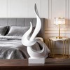 Abstract Flame-Shaped Resin Sculpture, Gold and Silver, Modern Decorative Figurine