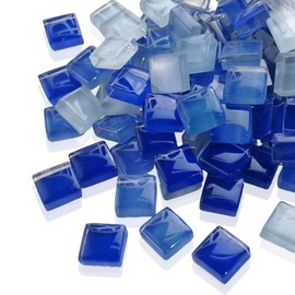 TOMOTHY Mosaic Tile, 0.4 inch (10 mm), 7.1 oz (200 g), Decorative Tile, Glass Tile, Handmade, Tile Crafts, Summer Vacation, Crafts, 0.4 inch (1 cm), Blue Mix