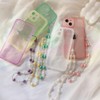 LUVI Beaded Phone Charm Lanyard Wrist Strap Beads Chain String