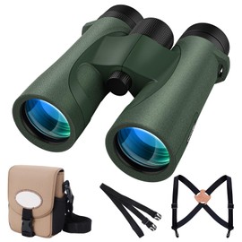 occer 10x42 Professional Binoculars Adults, Easy Focus Compact Binoculars with Shoulder Strap Carrying Bag, Waterproof Premium Optics Binocular Perfect for Hunting Cruise Ship