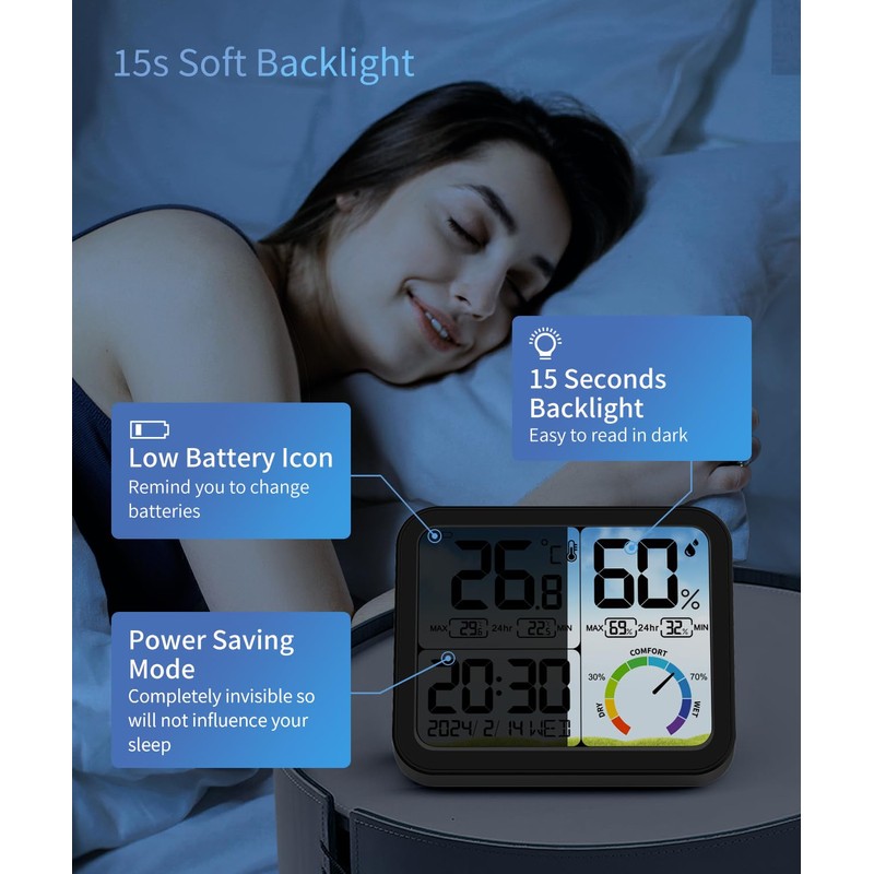 VOCOO Digital Indoor Room Thermometer - 5.8'' Extra Large Display