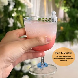 SavgU Wine Glass Charms,Silicone Wine Glass Markers,for Bar Party,Wedding, Birthday & Home Entertaining,Cocktail Champagne Stem Glasses (12pcs cat shape)