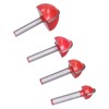 4Pcs Bowl Router Bit Ball Bearing Dish Carving CNC Milling
