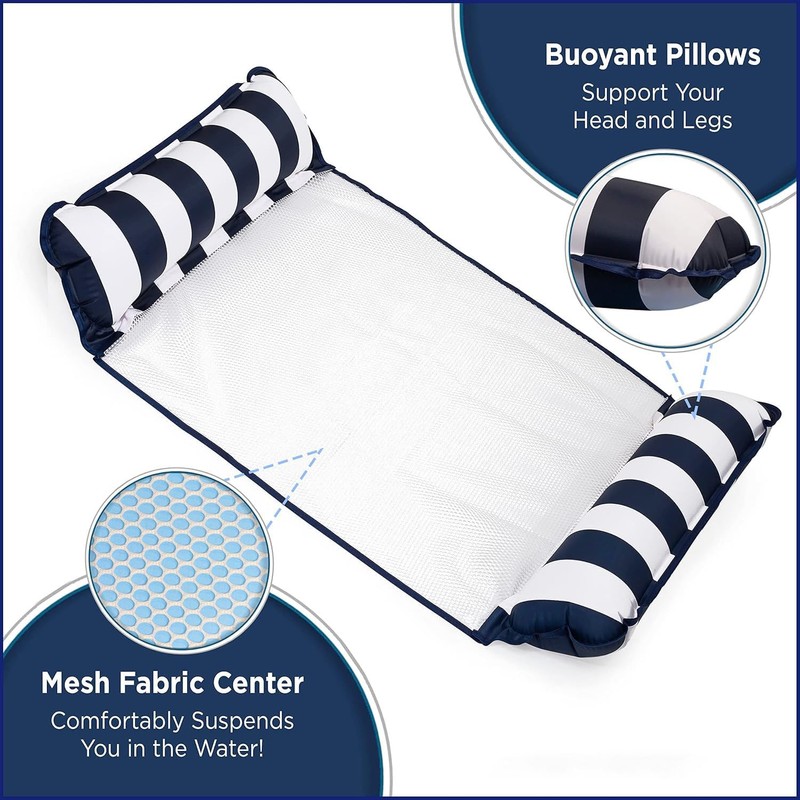 2 Pack - DxZephious Aquatic 4-in-1 Hammock Pool Float &
