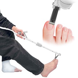 Long Handled Toenail Clippers for Seniors, Obese, Pregnant and Waist Patients, 4mm Wide Jaw Opening, No Need to Bending, Cutting Very Easily 1.5 (White, M-24 / 60cm)