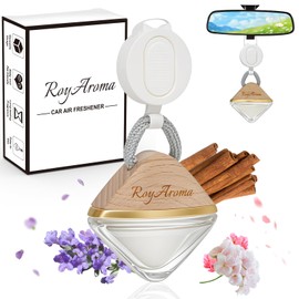 Premium Mahogany Car Air Freshener, Car Fresheners Long Lasting Scents, Non-Toxic Essential Oil Cars Diffuser Hanging for Men & Women | Cruelty-Free | Adjustable Rope Diffusers for Cars, Home, Office