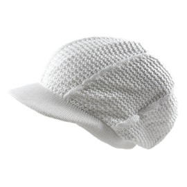 RW 100% Cotton Slouchy Beanie Visor (White)