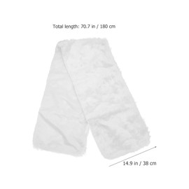 Operitacx Plush Table Runner White Faux Fur Table Runner, Christmas Table Runner, Snowy White for Christmas Table Decorations White Fluffy Table Runner