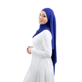 Muslim Women Luxury Crepe Tie Hijab, royal