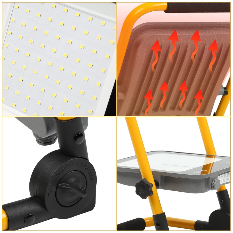 Ikodm GOL-8789-M1x LED Construction Spotlight, 50 W 5100 LM Work