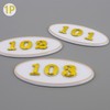 Oval 3D Embossed White Room Number Plate 1 Piece