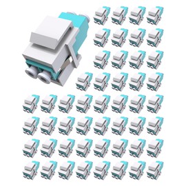 VANDESAIL 50-Pack LC to LC Fiber Keystone Jack,UPC,Duplex Coupler, Female to Female LC Fiber Couplers,for Patch Panels and Fiber Wall Plate, Supports OM1/OM2/OM3/OM4, LC-LC