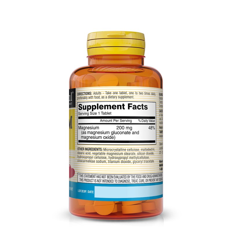 Mason Natural Magnesium 200 mg, Muscle and Nerve Function Support,