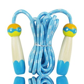 16 FT Long Jump Rope for Kids, 1 Pack Double Dutch Skipping Rope with Wooden Handle, Multiplayer Rainbow Jumping Rope for Outdoor Fun, School Sport, Party Game