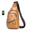 LUKZIJAES Genuine Leather Sling Bag for Men Crossbody Shoulder Chest