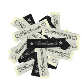 200PCS Handmade Fabric Labels Garment Tags Sewing Clothes Textile Labels Handmade Clothing Decoration Accessories 60x15mm