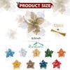 jim`s cabin Artificial Flowers Pack of 12 Glitter Poinsettias for