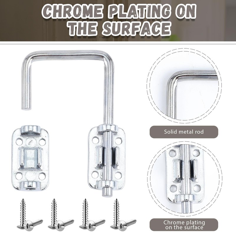 Hicarer 4 Pcs Sliding Glass Door Lock French Door Latch