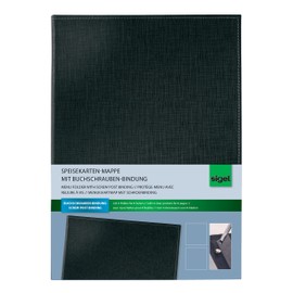 SIGEL SM130 Menu Cover with screw post binding, for A4, black, 1 pc.