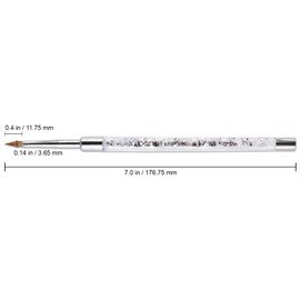 PANA 3D Kolinsky Nail Art Brush - Silver Glitter Handle, Size 5 - Acrylic Nail Art Sculpture Brush for Manicures Pedicure Salon Professional or Beginner