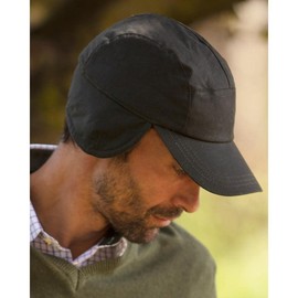 WALKER AND HAWKES - Wax Ellwood Baseball Cap w/Foldable Ear Flaps - Olive - Large (59cm)