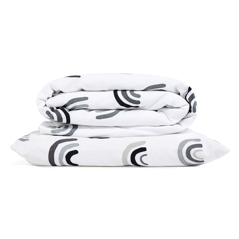 Cot Duvet Cover & Pillowcase Set – Mono Rainbow Design