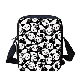 Kuiaobaty Cute Panda Print Women Crossbody Bag Animals Small Messenger Bag for School Girl Catroon Satchel for Kids