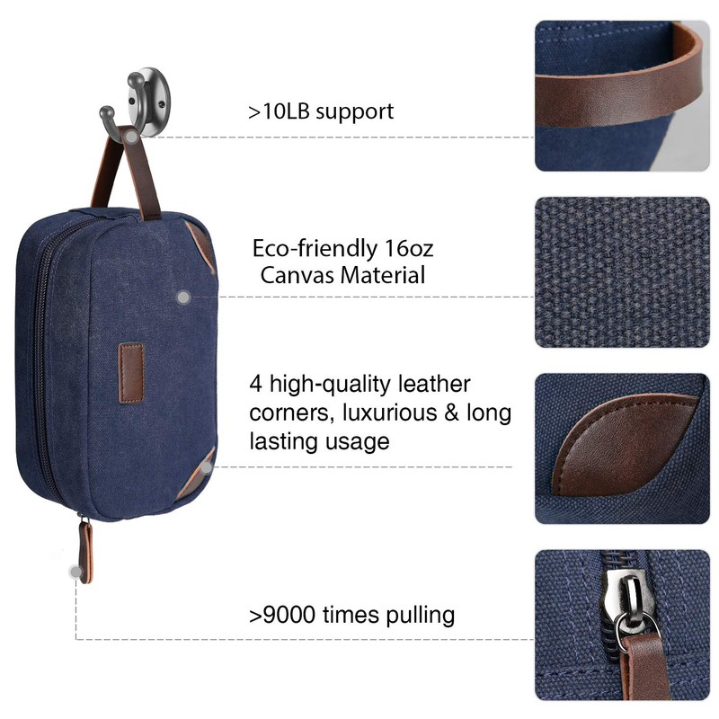 Toupons Travel Toiletry Organizer Bag Canvas Shaving Dopp Kit Tsa