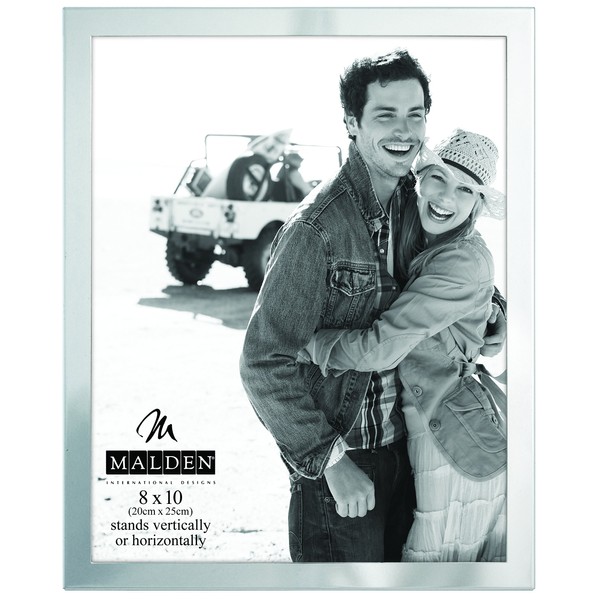 Malden International Designs Essentials Silver Metal Engravable Picture Frame, 8x10, Silver