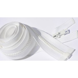 (Length 60cm ) - 25cm - 180cm Vislon Zipper YKK 3 Light Weight Moulded Plastic Separating Colour 501 White By Each (Select Length)