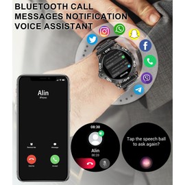 Men's Smartwatch with Phone Function and Voice Assistance, iOS Android 1.39 Inch HD Touchscreen Round Watches with Metal Band Heart Rate Sleep Monitor Activity Tracker 20+ Sports Modes Fitness Watch