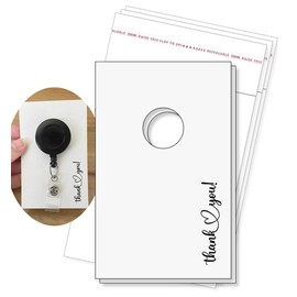 Badge Reel Packaging 40 PCS, Thank You Display Cards, Fits Alligator Clips, Belt Clips Name Badge ID Holders, 40 Cards and 40 Clear Self-Seal Bags