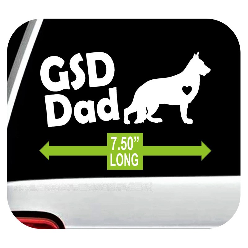 Bluegrass Decals GSD Dad German Shepherd Dog Breed Decal Sticker