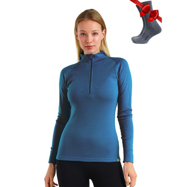 Merino Wool Base Layer Women - 100% Merino Half Zip