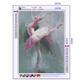 5D Diamond Painting by Numbers Kit for Adults Ballet Girls DIY Full Set Crystal Rhinestone Embroidery Cross Stitch with Stones Pictures Craft Diamond Art Kits for Home Wall Decor 30 x 40 cm