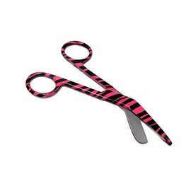 Pink & Black Full Zebra Pattern Color Lister Bandage Scissors 4.5" (11.4cm), Stainless Steel