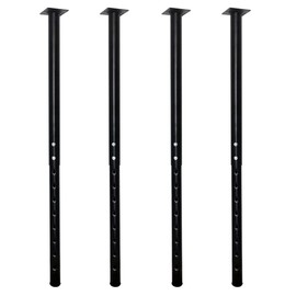 QLLY Adjustable Metal Table Leg, 24-40 inch, 60-100cm, Home Office DIY Desk Leg, Furniture Leg Set (4, Black)