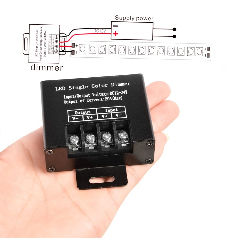Neuftech DC 12V-24V 20A Metal Housing LED Dimmer Wireless RF