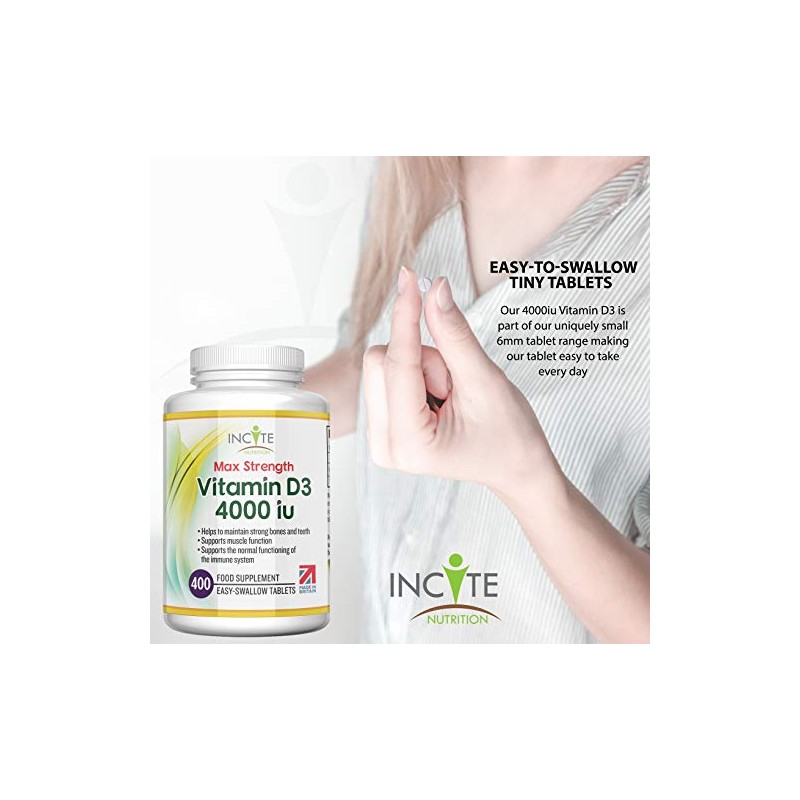 Vitamin D 4000iu - 400 Premium Vitamin D3 Easy-Swallow Micro