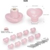 Noosverl 10 x Love Heart Shape Door Pull Knobs Pink