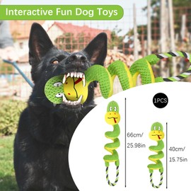 QXCFTW Dog Toys,Dog Rope Toys with & Squeaker,Can Be Pulled UP 66cm,Normal 40cm,Interactive Tug of War Pull Toy for Puppy Boredom, Soft Durable Rope for Small, Medium & Large Dogs