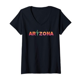 Womens Arizona State Gift Souvenir | Arizona Cactus V-Neck T-Shirt