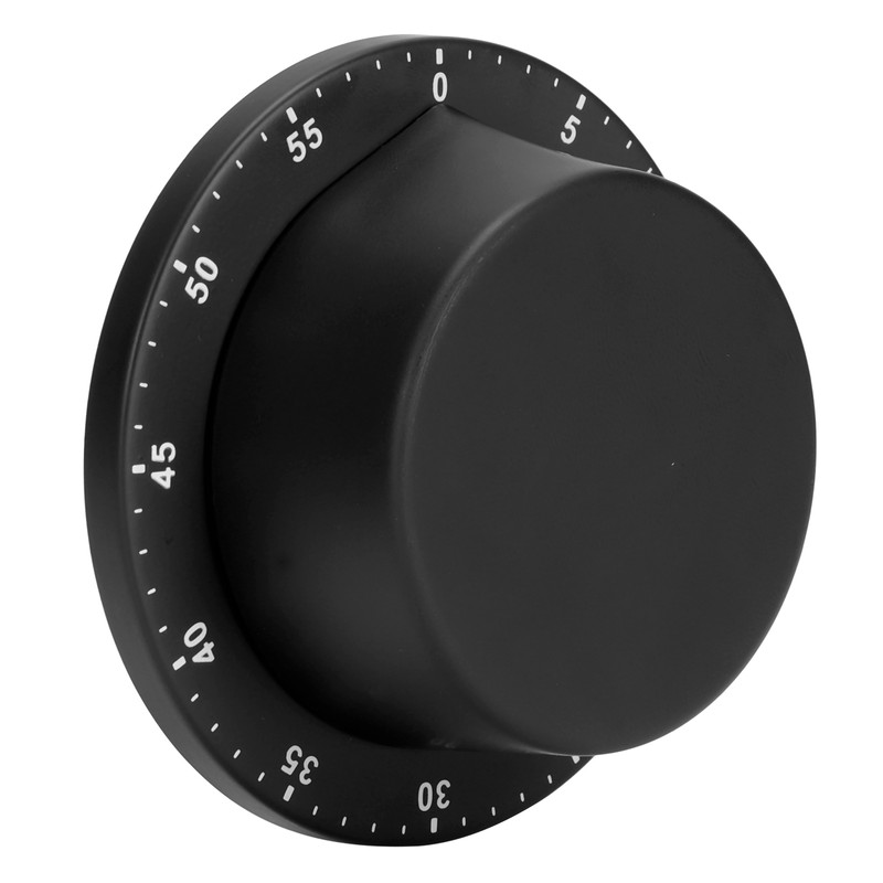 Black Kitchen Mechanical Timer Stainless Steel Reminder for Learning Baking