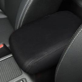 DEYTOP Center Console Cover for Subaru Crosstrek 2012-2017 Car Armrest Cover for Subaru Impreza 2012-2017 Accessories Anti-Scratch Leather Armrest Protector (Black with Black Stitches)