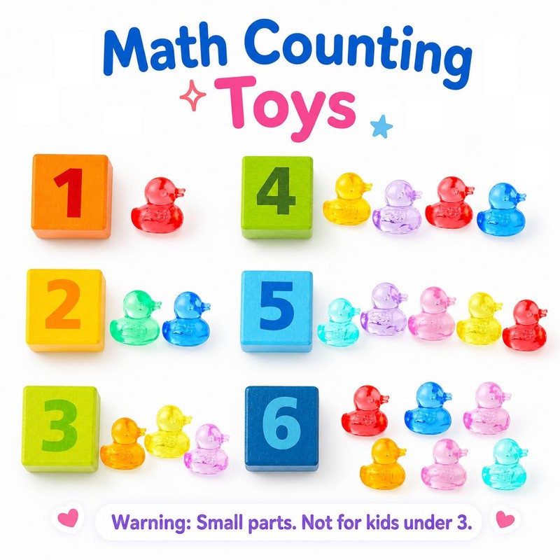 Niceup 345pcs Mini Ducks Figures Tiny Animal for Hiding, Math