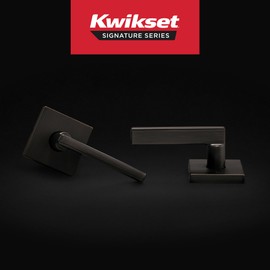 Kwikset Halifax Interior Passage Door Handle, Lever For Closet and Hallway Doors, Reversible Non-Locking Handle Lever, Venetian Bronze, with Microban Protection