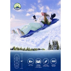 Era 66-inch Manitou XL Adventurer Sled — 2-3 Rider Kids' Plastic Toboggan, Blue