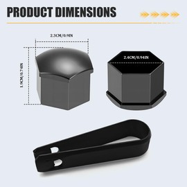 Rebvugr 20PCS Lug Nut Covers, Bolt Covers Caps, 19mm Hexagonal Nut Covers with Removal Tool, Plastic Wheel Bolt Dust Caps Covers Auto Accessories Universal for Most Car Lug Nut Caps (Gray, 19mm)