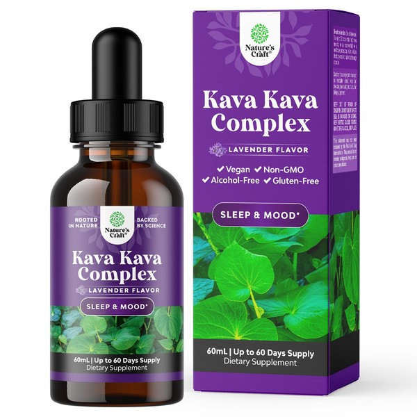 Natures Craft Potent Liquid Kava Kava Drops Supplement - Fast